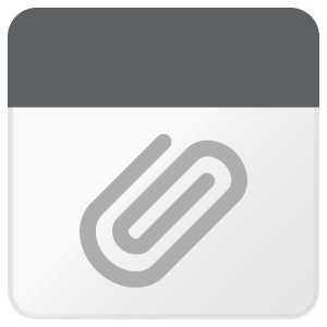 Icon representing the Zimbra Social platform, featuring a stylized paperclip on a grey and white background.