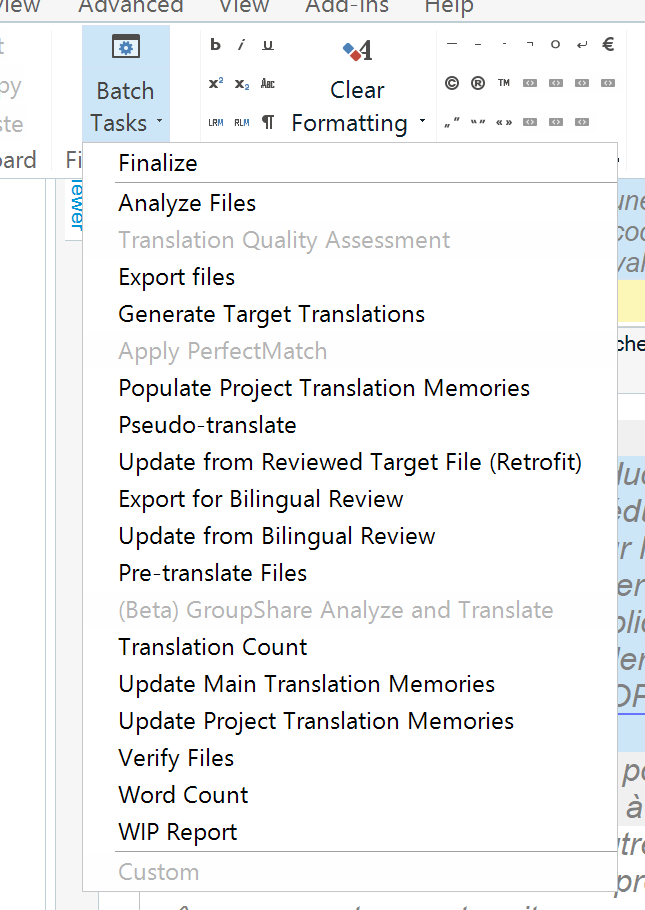 My Studio 2019 will not let me click on the Apply Perfect Match function.  What am I doing wrong? - 2. Trados Studio - Trados Studio - RWS Community