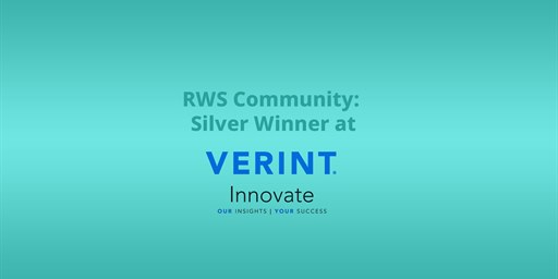 RWS Community wins Innovation award at the Verint Awards 2022