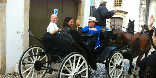 horse and carriage carrying fellow Tridionauts back in 2013