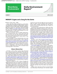 Screenshot of a PDF document titled 'Bloomberg Environment Daily Environment Report' with non-clickable blue links due to missing -pdfmark option in divpdf tool.