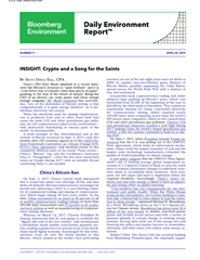 Screenshot of a PDF document titled 'Bloomberg Environment Daily Environment Report' with clickable blue links after using -pdfmark option in divpdf tool.