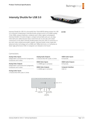 Screenshot of a PDF showing product technical specifications with a price listed as USD199.