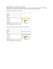 Trados Studio screenshot showing a correctly matched term but the 'Replace with' string is ignored. Segment status changed, target string unchanged.