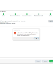 Error message in Trados Studio project creation stating 'The file concerning the last MT used is not found'.