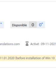 Screenshot showing RWSSDL license page with 1 license installed and 0 available, activation date 09-11-2021.