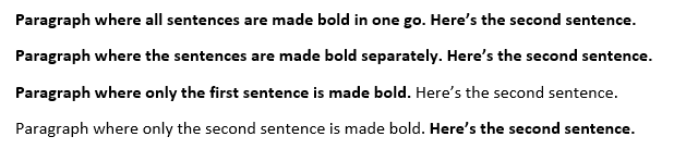 Text paragraphs with different bold formatting styles.