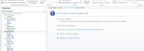 Screenshot of a web browser error message stating 'The webpage cannot be displayed' when trying to access a hyperlink.