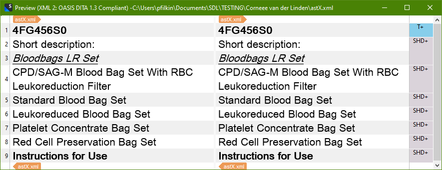 Screenshot showing the segments parsed without the updated rule for term.