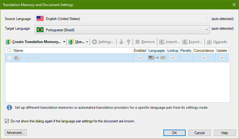 Screenshot showing the single file project open file dialogue