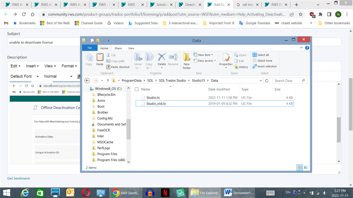 unable to deactivate license 2. Licensing and Installation Trados