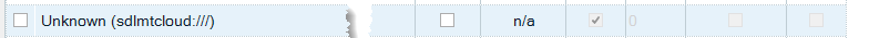 Screenshot showing an entry in Trados Studio with the label 'Unknown (sdlmtcloud:)' and a status of 'na'.