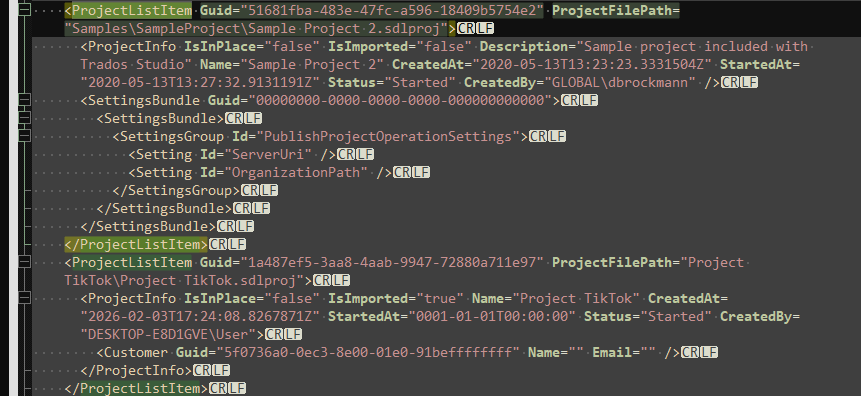 projects.xml file 