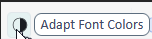 Button labeled 'Adapt Font Colors' with a cursor pointing at it.