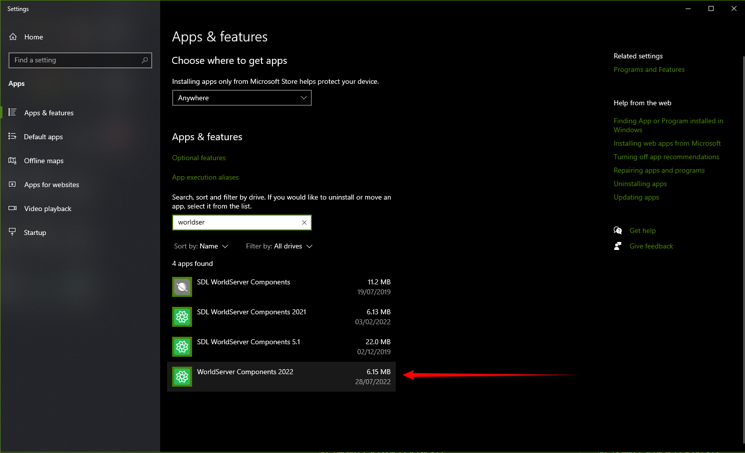 Cannot install the WorldServer Components package so I can't open .wsxz