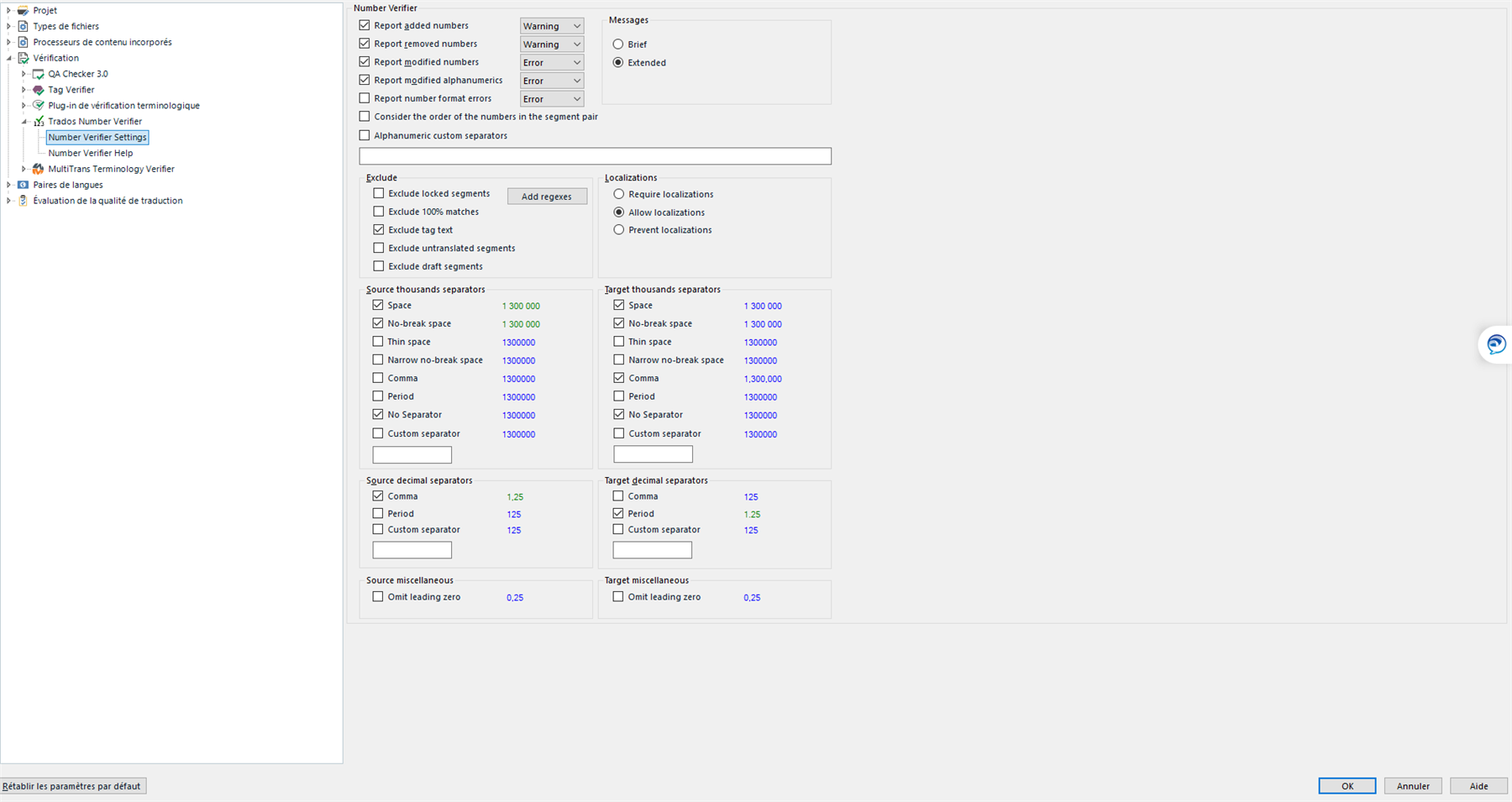 Issue in number verifier with comma separating thousands in target 2