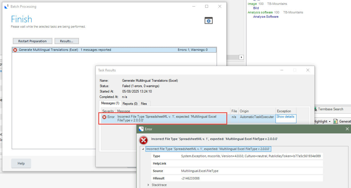 Multilingual Excel File Type > Cannot use custom