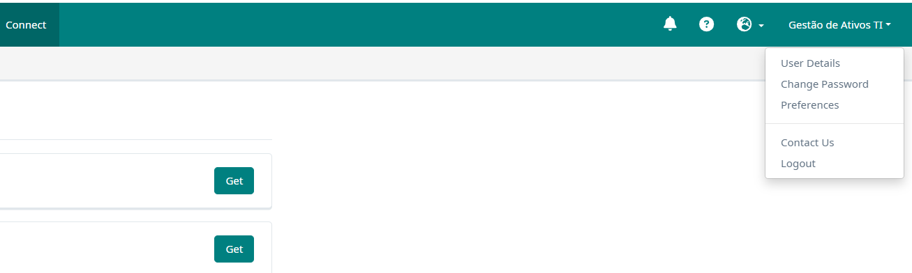 Forum user interface with dropdown menu open showing options such as User Details, Change Password, Preferences, Contact Us, and Logout.