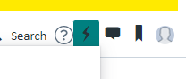 Trados Studio interface showing icons including a lightning bolt indicating a pending answer in the messages section.