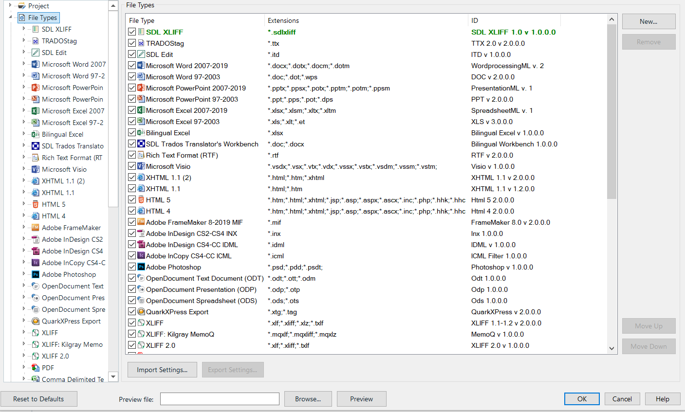 SDL Trados Studio Freelance 2019 NOT recognizing *.txlf format in XLIFF File Types settings 2
