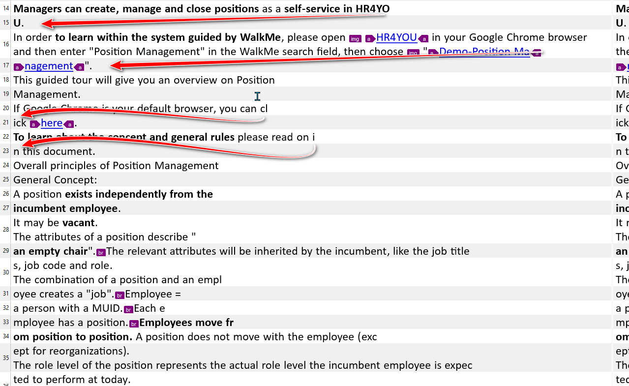 Screenshot of Trados Studio 2022 showing improper segmentation with broken lines and overlapping text in an Excel file.