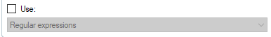 Screenshot of Trados Studio option with an unchecked box labeled 'Use: Regular expressions'.