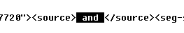 Screenshot showing XML code with source tags and a segment of text without visible spaces.