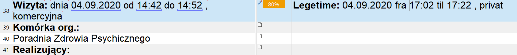 Screenshot of Trados Studio showing an 80% match for a segment with the date filled in correctly but the time left blank.
