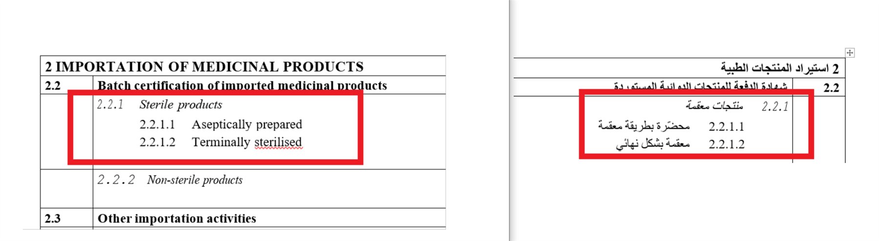 Screenshot showing a section of an English document with correctly ordered list numbers from left to right.