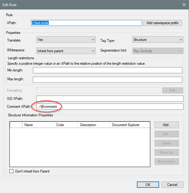 Close-up of Trados Studio's DSI Viewer with a comment 'Banana comment' highlighted in red.