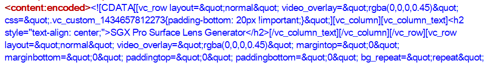 Screenshot of XML code snippet with CDATA section showing HTML entity conversion.
