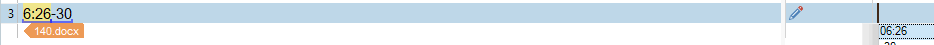 Screenshot showing Trados Studio interface with corrected time format, source time 6:26-30 and target time 6:26.