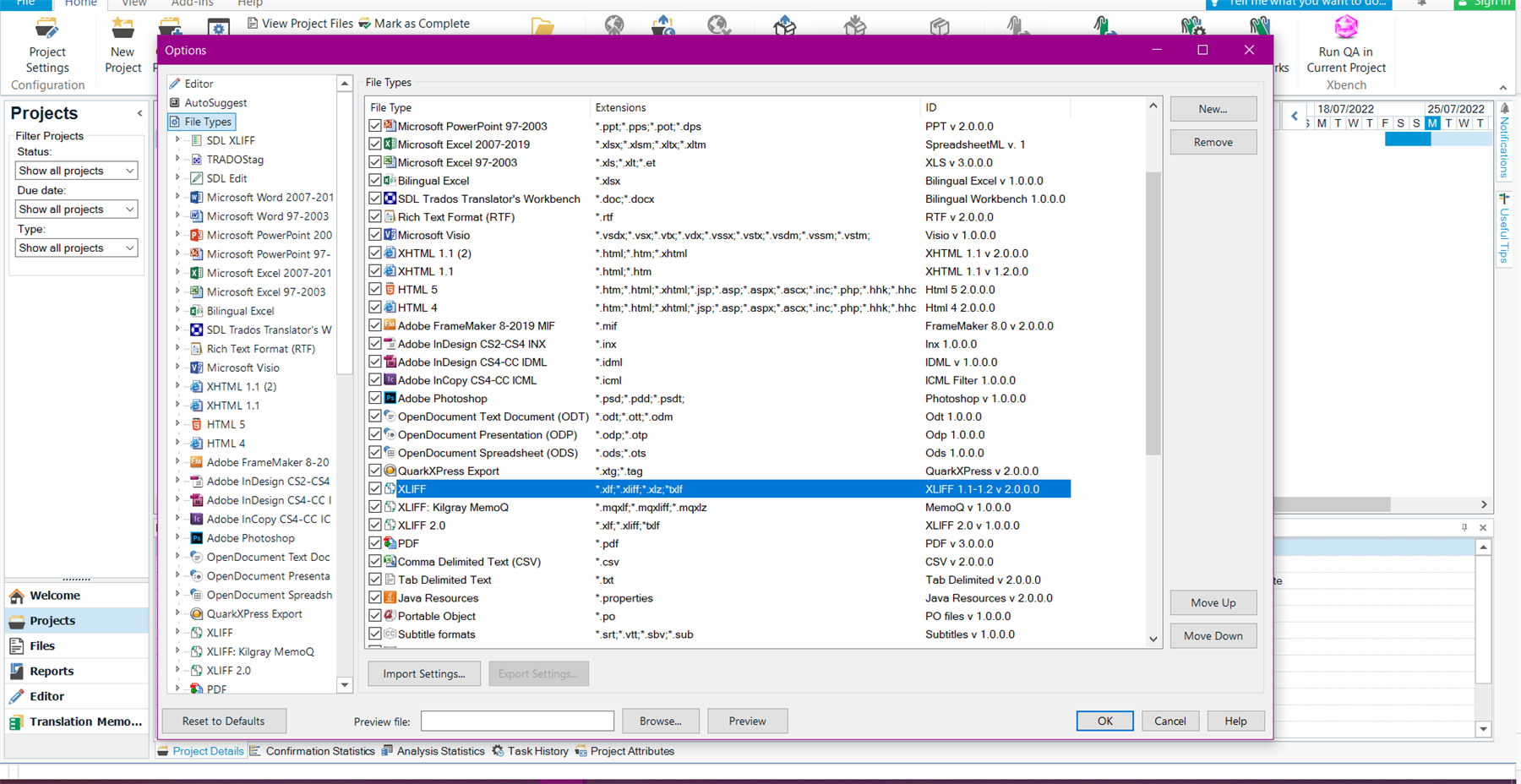 SDL Trados Studio Freelance 2019 NOT recognizing *.txlf format in XLIFF File Types settings 2