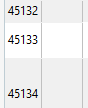 Close-up view of segment numbers 45132, 45133, and 45134 in Trados Studio.