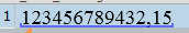 Screenshot showing a number without thousand separators in Trados Studio source segment: 123456789432.15.