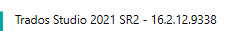 Trados Studio 2021 SR2 - version number 16.2.12.9338 displayed in the application title bar.