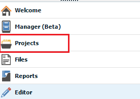 Trados Studio screenshot highlighting the Projects view in the left pane, indicating where the user should locate their project.