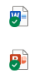 Two file icons with green checkmarks indicating synchronization status, possibly with OneDrive.