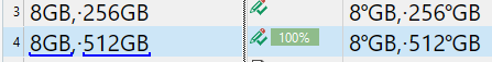 Screenshot showing Trados Studio memory usage with 8GB, 256GB and 8GB, 512GB values, and a 100% progress bar.