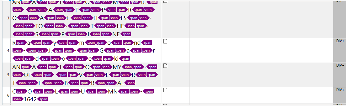 Screenshot of Trados Studio showing HTML code with a 'span' tag separating each letter, causing a formatting issue.