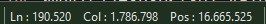 Notepad++ status bar showing line number 190,520 and cursor position 1,786,798.