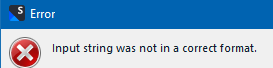 Error message in Trados Studio stating 'Input string was not in a correct format.'