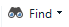 Screenshot showing the 'Find' button on Trados Studio ribbon with a magnifying glass icon.
