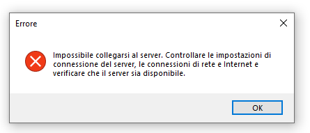 Error message in Trados Studio: 'Impossible to connect to the server. Check the server connection settings, the network connections and Internet and verify that the server is available.'