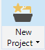 Close-up of the 'New Project' button with a star icon in Trados Studio 2022.