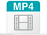 Icon representing an MP4 file with the label MP4 and a film strip graphic.