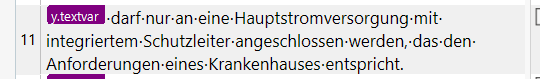 Screenshot showing corrected text in Trados Studio editor with the leading tag 'y.textvar' now visible.