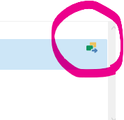 Screenshot showing a red circled icon in the fragment match window of Trados Studio 2024, with a green and yellow square and a blue arrow inside the icon.