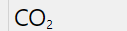 Screenshot showing 'CO' followed by the number 2 formatted as subscript without any visible tags.