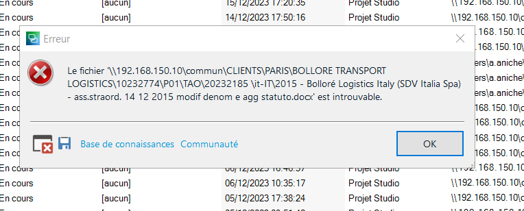 Error during project finalisation : file does not exists - 2. Trados ...